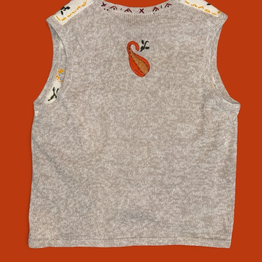 Vintage Bobbie Brooks fall Harvest patchwork sweater vest. - Picture 3 of 6